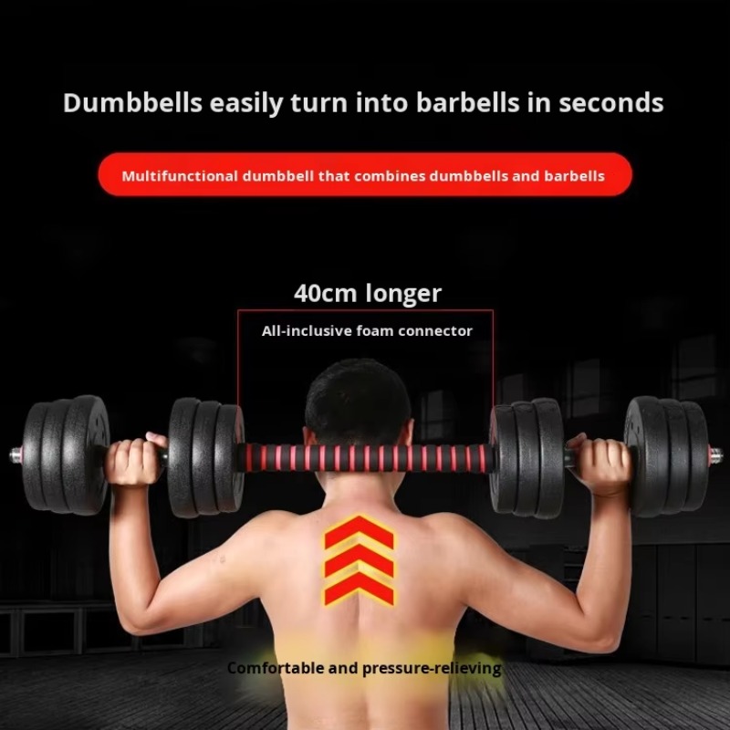 Sports Equipment Us - Herren Heimfitness Verstellbares Hantelset Stahl-Langhantel Gummibeschichtete