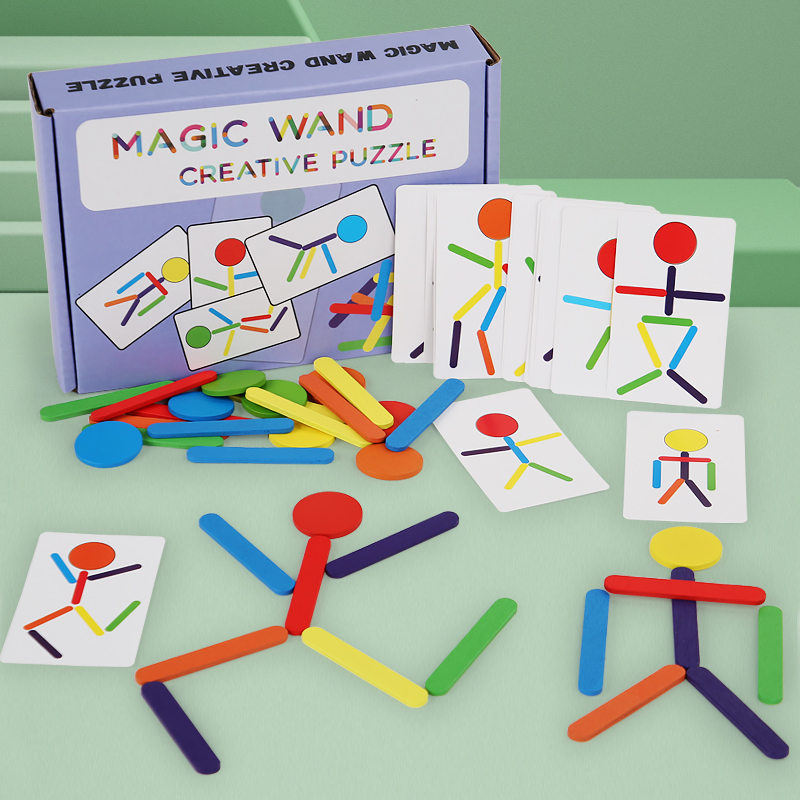 Sports Equipment For Kindergarten - Montessori Feinmotorik-Training Holz-DIY-Formen-Zuordnungspuzzle Tangram Lernspielzeug für