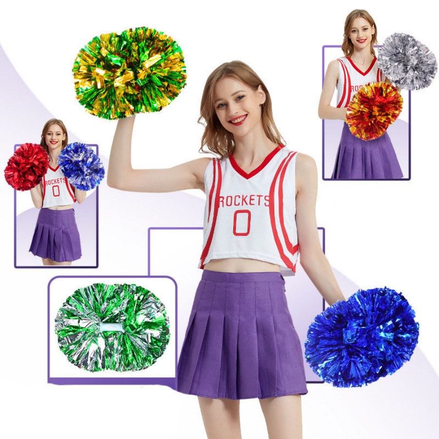 Cheerleading Pom Pom - 1 Stück Metallic Haustier Cheerleader Pom