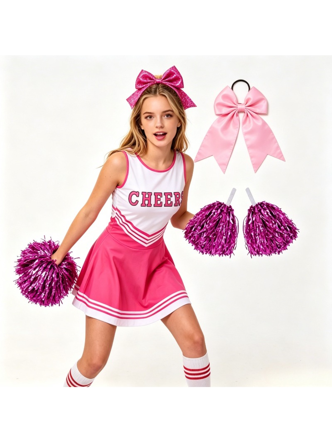 Bedrucktes Cheerleading-Set fü – Cheerleading Pom Pom Bewertung und Preis