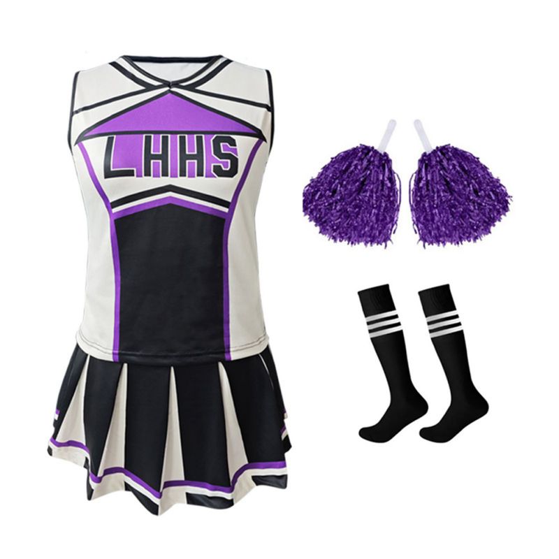 Damen Cheerleader Kostüm Unifo – Cheerleading Pom Pom Bewertung und Preis