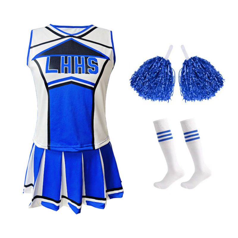 Damen Cheerleader Kostüm Unifo – Cheerleading Pom Pom Bewertung und Preis